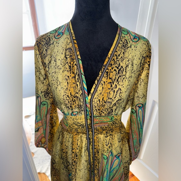 Gracia Women’s Long Sleeve Paisley Printed Maxi Dress Small ,like new. - Picture 2 of 5